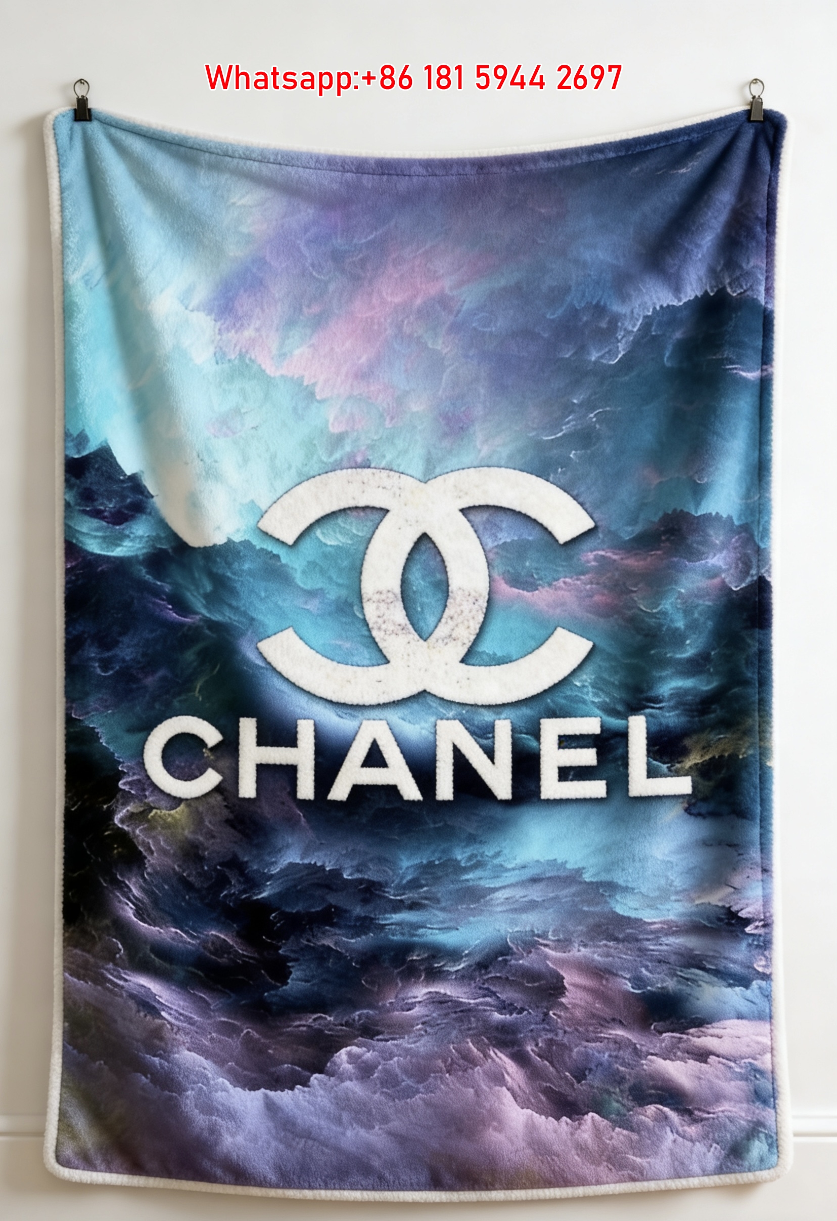 Chanel Inspired Luxury Art Flannel Throw Blanket IMG_7357